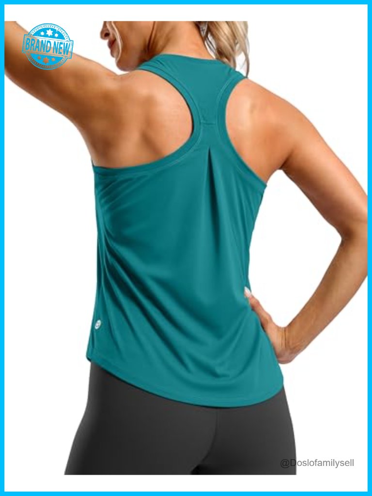 Women's Quick Dry Racerback Tank Top Loose Fit Sleeveless Yoga Running
